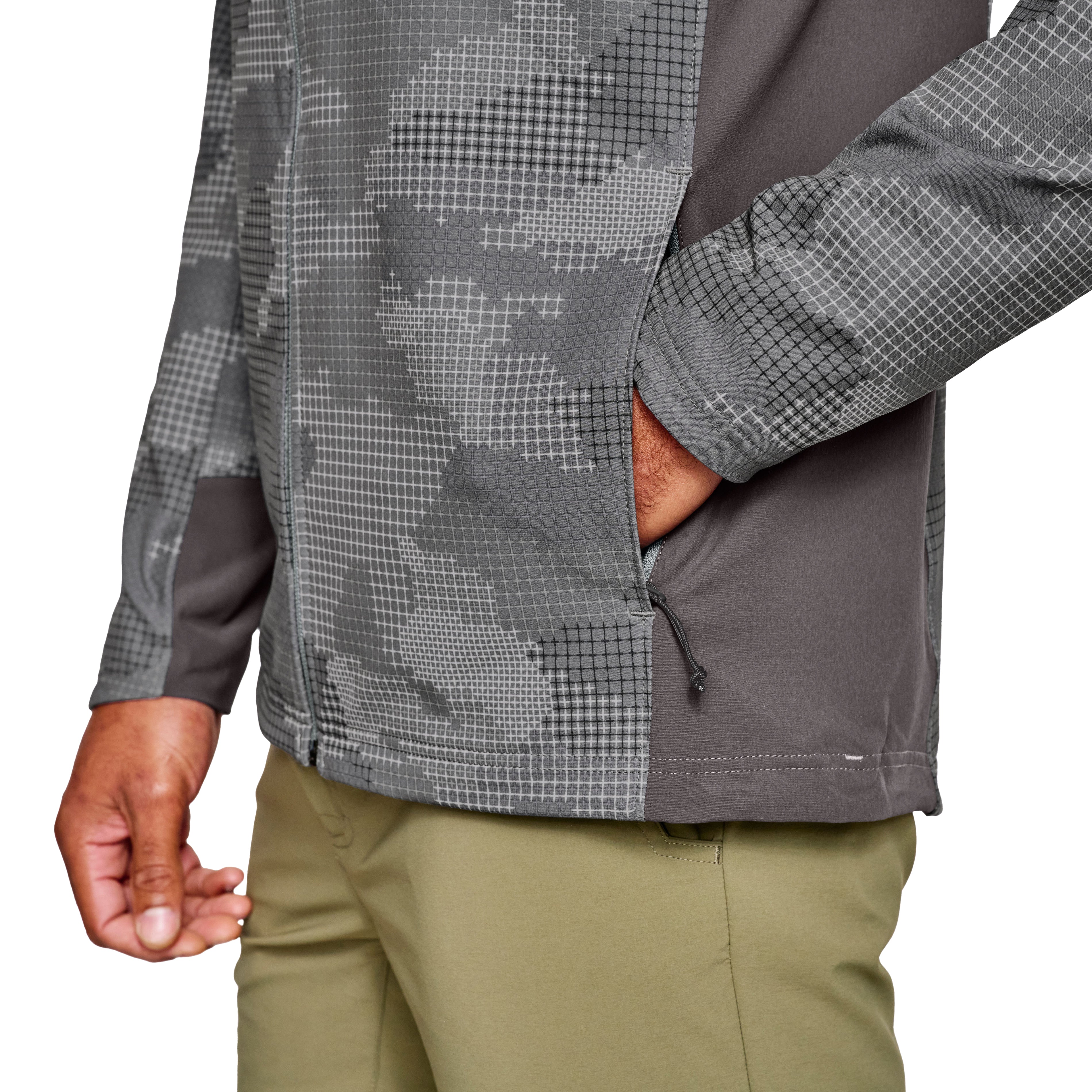 Orvis Men's Pro LT Softshell Hoodie Steel Camo Image 07